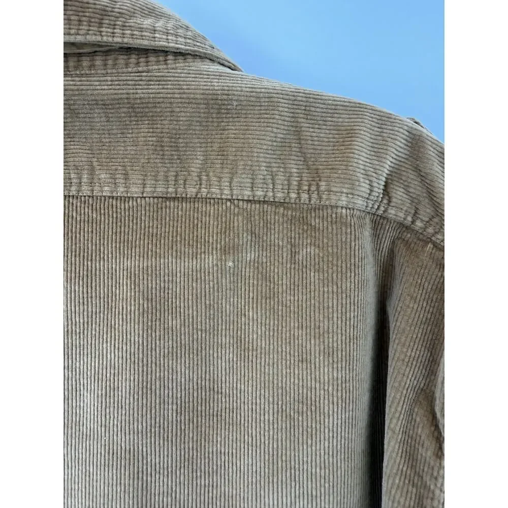 Banana Republic Men's Brown Collared Corduroy Button Up Shirt Size Large Classic